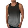Generic Men Spring and Summer Sports Sleeveless Top Gradient Color Tanks Top Fitness Tight Fitting Muscle Vest Mens Camisole Shirts Gray, 5X-Large view 1