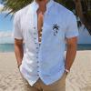 ZYXTIM Men's Casual Shirts Short Sleeve Button Down Shirts Fashion Textured Summer Beach Shirt(Light Blue,Medium) view 2