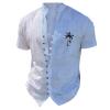 ZYXTIM Men's Casual Shirts Short Sleeve Button Down Shirts Fashion Textured Summer Beach Shirt(Light Blue,Medium) view 3
