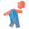 Toddler Kids Boys with 3D Swim Glasses Rash Guard Swimsuit with Sun Hat 2pcs Beach Swimwea Swim (Orange, 18-24 Months) view 2