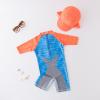 Toddler Kids Boys with 3D Swim Glasses Rash Guard Swimsuit with Sun Hat 2pcs Beach Swimwea Swim (Orange, 18-24 Months) view 4