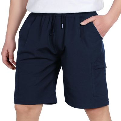 TLAENSON Boys Lightweight Cargo Shorts Youth Drawstring Quick Dry Shorts Kids Water Repellent Hiking Short with Zipper Pockets Navy 13-14 Years/Size 170