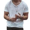 Gsywaipei Men Round Neck Thin Shirts Loose Solid Muscle Classic T-Shirt Crewneck Cotton Male Short Sleeved (Large,White) view 1