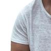 Gsywaipei Men Round Neck Thin Shirts Loose Solid Muscle Classic T-Shirt Crewneck Cotton Male Short Sleeved (Large,White) view 3