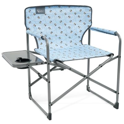 Busy Bee Kids Camping Chair with Foldable Side Table, Lightweight, Flat Folding, Compact and Portable, Perfect Kid Beach Chairs, Supports 150 Lbs.
