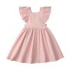 AIMAOMI Toddler Dress Ruffle Sleeveless Button Dress for Little Girls Summer Beach Casual Sundress (Pink, 4-5 Years) view 4