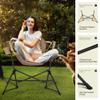 HIGH POINT SPORTS Hammock Camping Chair, Adjustable Back Swinging Chair, Folding Outdoor Rocking Chair, Heavy Duty Portable Camp Chair with Cup Holder and High Back for Adults, Beige view 3
