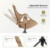 HIGH POINT SPORTS Hammock Camping Chair, Adjustable Back Swinging Chair, Folding Outdoor Rocking Chair, Heavy Duty Portable Camp Chair with Cup Holder and High Back for Adults, Beige view 4