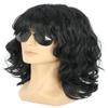 yuehong Long Curly Black 70s 80s Shawl Rocker Wig Mullet Cosplay Wig Heat Resistant Synthetic Fibers Soft Durable Breathable Costume view 1