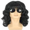 yuehong Long Curly Black 70s 80s Shawl Rocker Wig Mullet Cosplay Wig Heat Resistant Synthetic Fibers Soft Durable Breathable Costume view 2