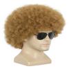 yuehong Short Light Brown Curly Fluffy Disco 70s80s Afro Wig Fancy Funny Soft Breathable Heat Resistant Synthetic Fibers Wig Daily Party Costume for Unisex view 4