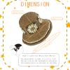 Crochet Straw Sun Hats for Women, Wide Brim Beach Floral Fisherman Hat Casual Woven Raffia Foldable Cap for Summer Holiday (Khaki) view 3