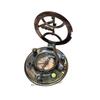 Antique Brass Sundial Compass with Wooden Box Nautical Push Open Pocket Compass for Traveling Camping Hiking Tool, 4 Inch, As Show In Image view 2
