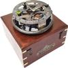 Antique Brass Sundial Compass with Wooden Box Nautical Push Open Pocket Compass for Traveling Camping Hiking Tool, 4 Inch, As Show In Image view 3