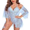 Avidlove sheer lingerie cover up Women's Lace Kimono Robe Teddy Deep V Sexy Lace Bodysuit view 1