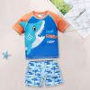 NineFit Basics Toddler Boys Two Swimsuits Short Sleeve Print Top Shorts Set Swimwear Children's Swimsuit Two (B, 18-24 Months) view 2