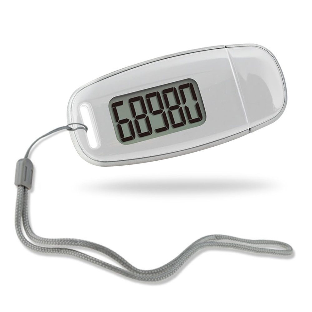 MOUNTTU 3D Steps Tracker,Best Step Counter for Walking LED Backlight USB Rechargeable Step Tracker with Removable Lanyard Accuratel Pedometers for Walking White