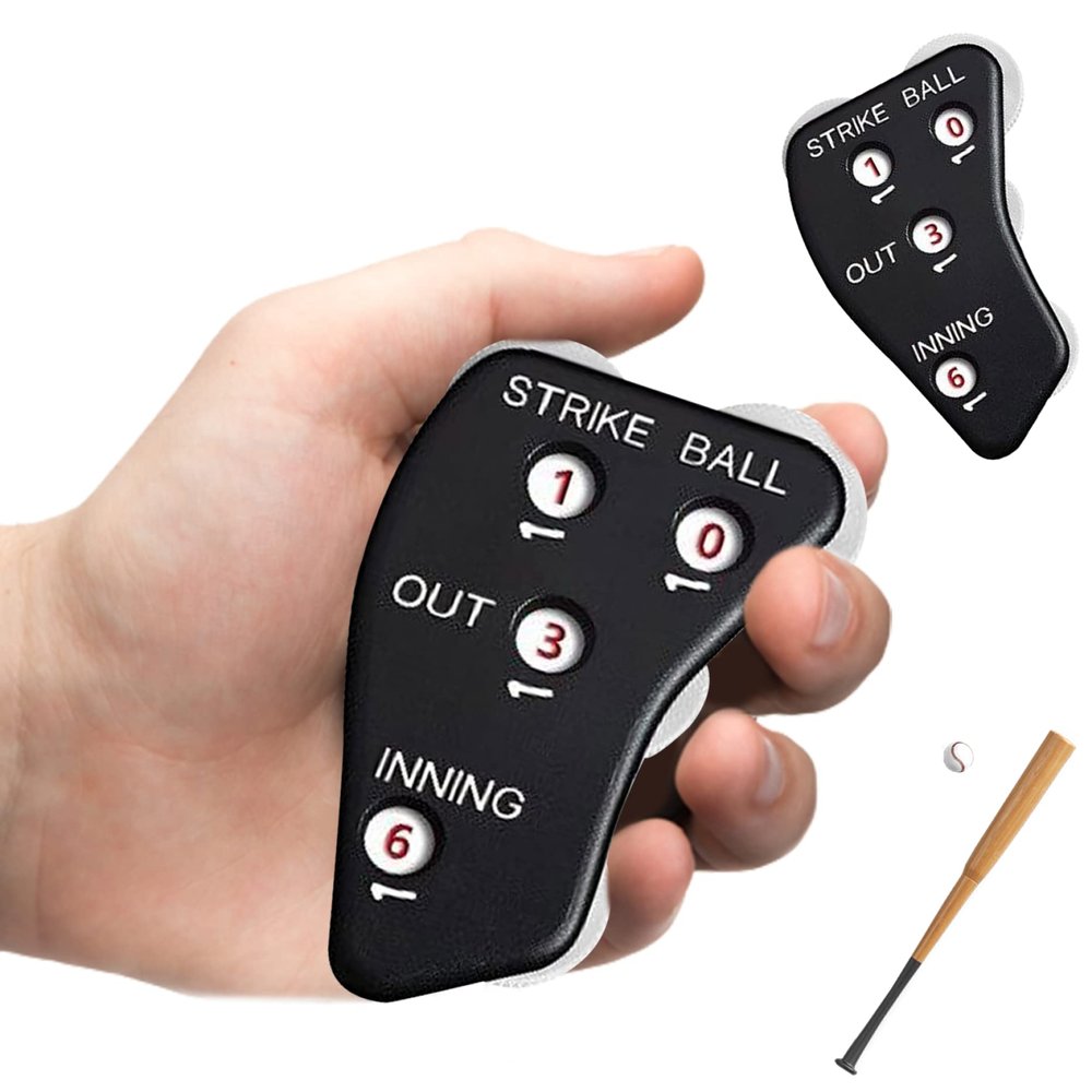 MOUNTTU 2PCS Umpire Indicator 4 Wheel Baseball Umpire Clicke Accurately Recording Baseball Counter Clicker with Lanyard for Use