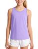 Auranso Girls Tank Tops Racerback Sleeveless UPF 50+ Quick Dry Kids Athletic Shirts Sports Dance Workout Tops Purple 5-6 Years view 1