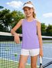 Auranso Girls Tank Tops Racerback Sleeveless UPF 50+ Quick Dry Kids Athletic Shirts Sports Dance Workout Tops Purple 5-6 Years view 3