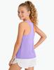 Auranso Girls Tank Tops Racerback Sleeveless UPF 50+ Quick Dry Kids Athletic Shirts Sports Dance Workout Tops Purple 5-6 Years view 4