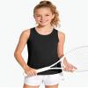 Auranso Girls Tank Tops Racerback Sleeveless UPF 50+ Quick Dry Kids Athletic Shirts Sports Dance Workout Tops Black 9-10 Years view 2