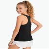 Auranso Girls Tank Tops Racerback Sleeveless UPF 50+ Quick Dry Kids Athletic Shirts Sports Dance Workout Tops Black 9-10 Years view 4