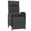 MNISDFL Outdoor Furniture Outdoor Chairs Front Porch Decor Patio Reclining Chairs with Cushions 2 pcs Poly Rattan Black view 4