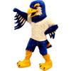 Fierce Blue Eagle Mascot Costume in White Shirt Adult Size for Men & Women with Built-in Fan Inside the Head view 1