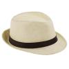 NEREIDS NET Straw Fedora Hat Mens Fedora Hats for Men Trilby Hat Sun Hat Panama Hat Short Brim Fedora Hats for Women Men Sun Hat Warm White view 1