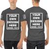 Custom T Shirts for Men/Women Add Your Text/Image Shirt Personalized Cotton Tee Printed Photo Front/Back Dark Heather Grey 2XL view 1