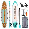 COOLCAA Dolphin 11'8" Inflatable Stand-Up Paddle Board, 490Lbs Capacity SUP Board with 34'' Extra Wide, Fishing Paddleboard with Accessories & Bag for Adults Youth (Maple Marlin)