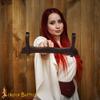 Lord of Battles Medieval Solid Wood Single Tier Sword Display Stand / Sword Holder / Gladiator Sword Display / Katana Sword Holder | Handcrafted from Genuine Teak Wood (Single Tier) view 2