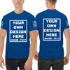 Custom T Shirts for Men/Women Add Your Text/Image Shirt Personalized Cotton Tee Printed Photo Front/Back Royal Blue L view 1