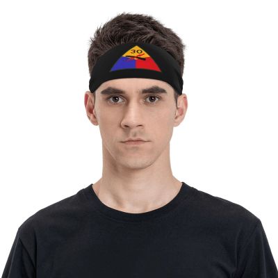 30th Us Armored Division SSI Headbands for Men Women Wicking Sports Sweatband for Running Basketball Yoga Hairbands