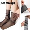 bropapa 3Pack Women's Sheer Glitter Socks Ruffle Frilly Metallic Sparkle Shiny Slouch Socks Soft Tulle Fashion Party Girls Gift view 3