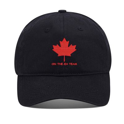 Baseball Hats Mens Women On The Eh Team Canada 2 Embroidered Unisex Classic Adjustable Outdoor Dad Cap for Men (Black,7 1/2)
