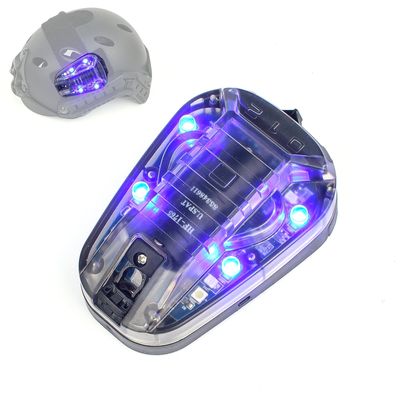 QIRUIMY Tactical Helmet IR Strobe Light, Identification Light with Optional 4 Modes, Survival Signal for Outdoor Sports (Brown Base-Blue)