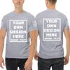 Custom T Shirts for Men/Women Add Your Text/Image Shirt Personalized Cotton Tee Printed Photo Front/Back Grey 2XL view 1