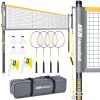 Haokelball Outdoor Badminton Net Set with Anti-Sag Winch System - 20ft Badminton Net, 4 Rackets, 3 Shuttlecocks & Carry Bag, Badminton Set for Backyard, Grass, Beach, Holiday Games view 1