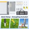 Haokelball Outdoor Badminton Net Set with Anti-Sag Winch System - 20ft Badminton Net, 4 Rackets, 3 Shuttlecocks & Carry Bag, Badminton Set for Backyard, Grass, Beach, Holiday Games view 4