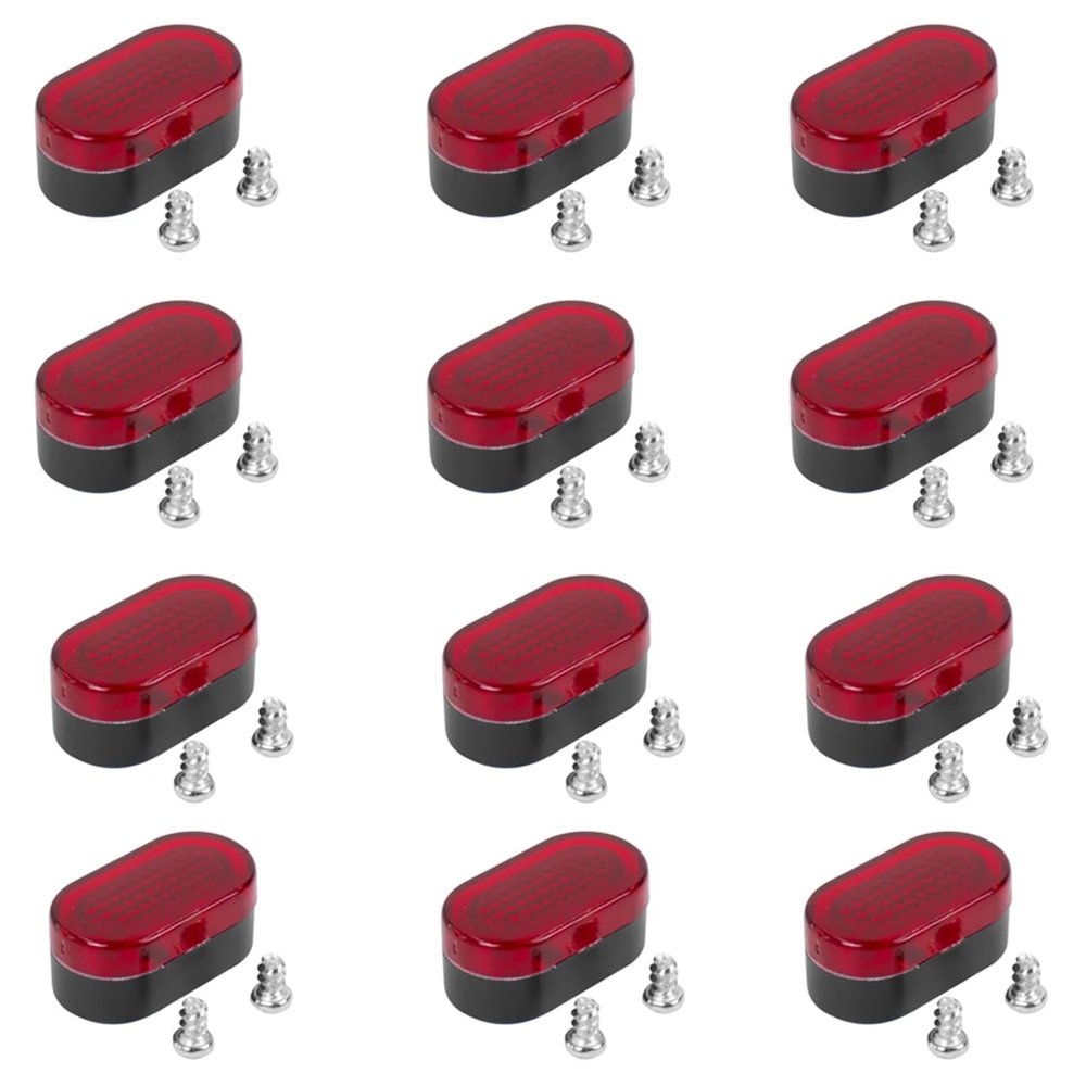 UFDIPLMY Scooter Taillight Led Rear Lampshade Compatible with Xiaomi Compatible with Mijia M365 Electric Scooters Brake Rear Lamp Shade Skateboard Accessories (Color : 12pcs)