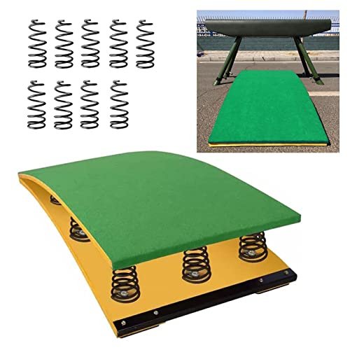 Heavy Duty Adult Vault Springboards with 9 Steel Spring, Gymnasts Sport Equipment Sturdy Anti-Tear, Load: 110Kg (Green)