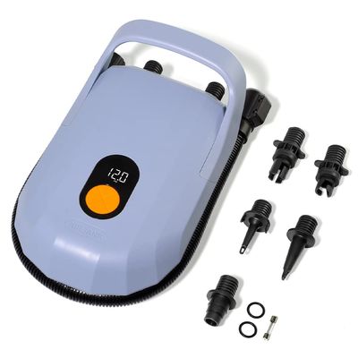 DC 12V Air Pump 20PSI Double Stage Portable Air Pump with 5PCS Air Nozzles Inflatable Pump Fully Support Inflation and Deflation