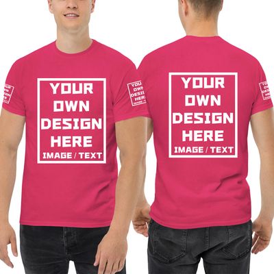 Custom T Shirts for Men/Women Add Your Text/Image Shirt Personalized Cotton Tee Printed Photo Front/Back Heliconia S