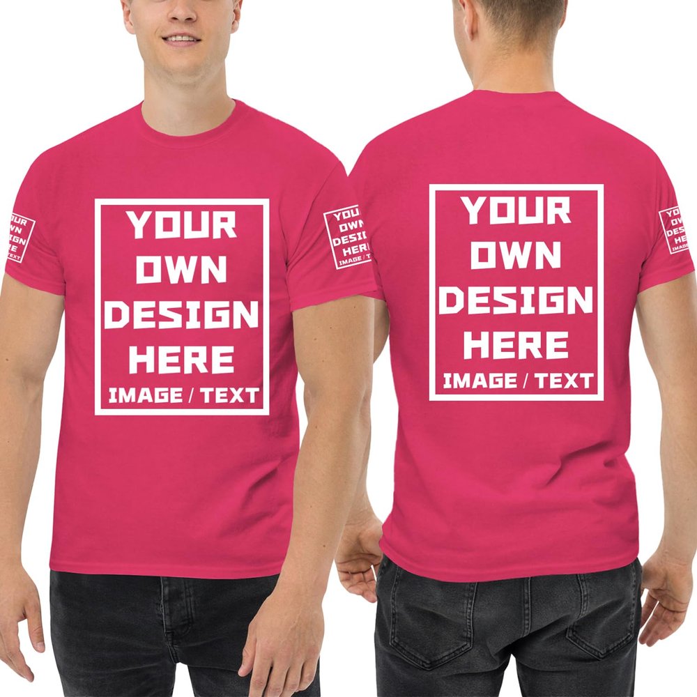 Custom T Shirts for Men/Women Add Your Text/Image Shirt Personalized Cotton Tee Printed Photo Front/Back Heliconia S