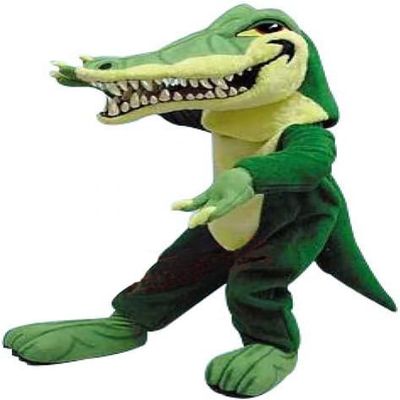 Fierce Green Gator with Big Mouth Mascot Costume Adult Size for Men & Women with Built-in Fan Inside the Head