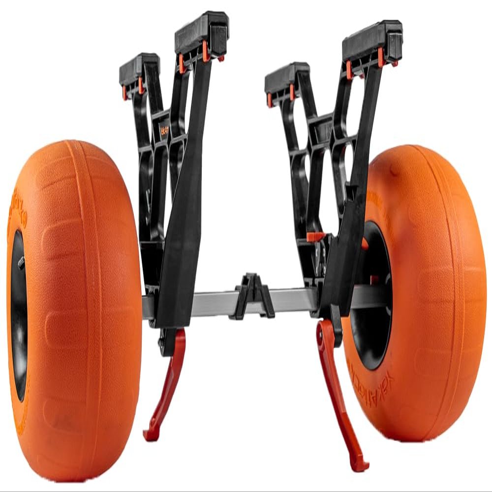 YakAttack TowNStow Bunkster Kayak Cart with Sand Tires | Collapsible Tool-Free Kayak & SUP Dolly with Adjustable Bunks, Dual Kickstands & Quick-Release Balloon Wheels | 242 lb Capacity | Made in USA