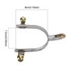 KJAOYU 2PCS Leveling and Sturdy Stainless Steel Horse Spurs,Authentic Westerns Cowboy Gear Female Rider Design with Brass Rowel and Belt Button Perfect for Training and Show Riding view 4