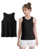 Auranso Girls Tank Tops Racerback Sleeveless UPF 50+ Quick Dry Athletic Shirts Sports Dance Workout Tops Black 13-14 Years view 1